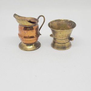Vintage Miniature Brass/Copper Pitcher/Bucket
